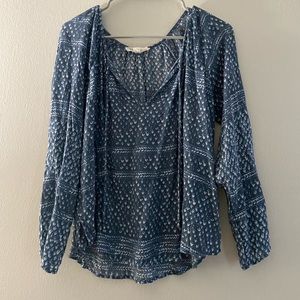 Lightweight blue boho top